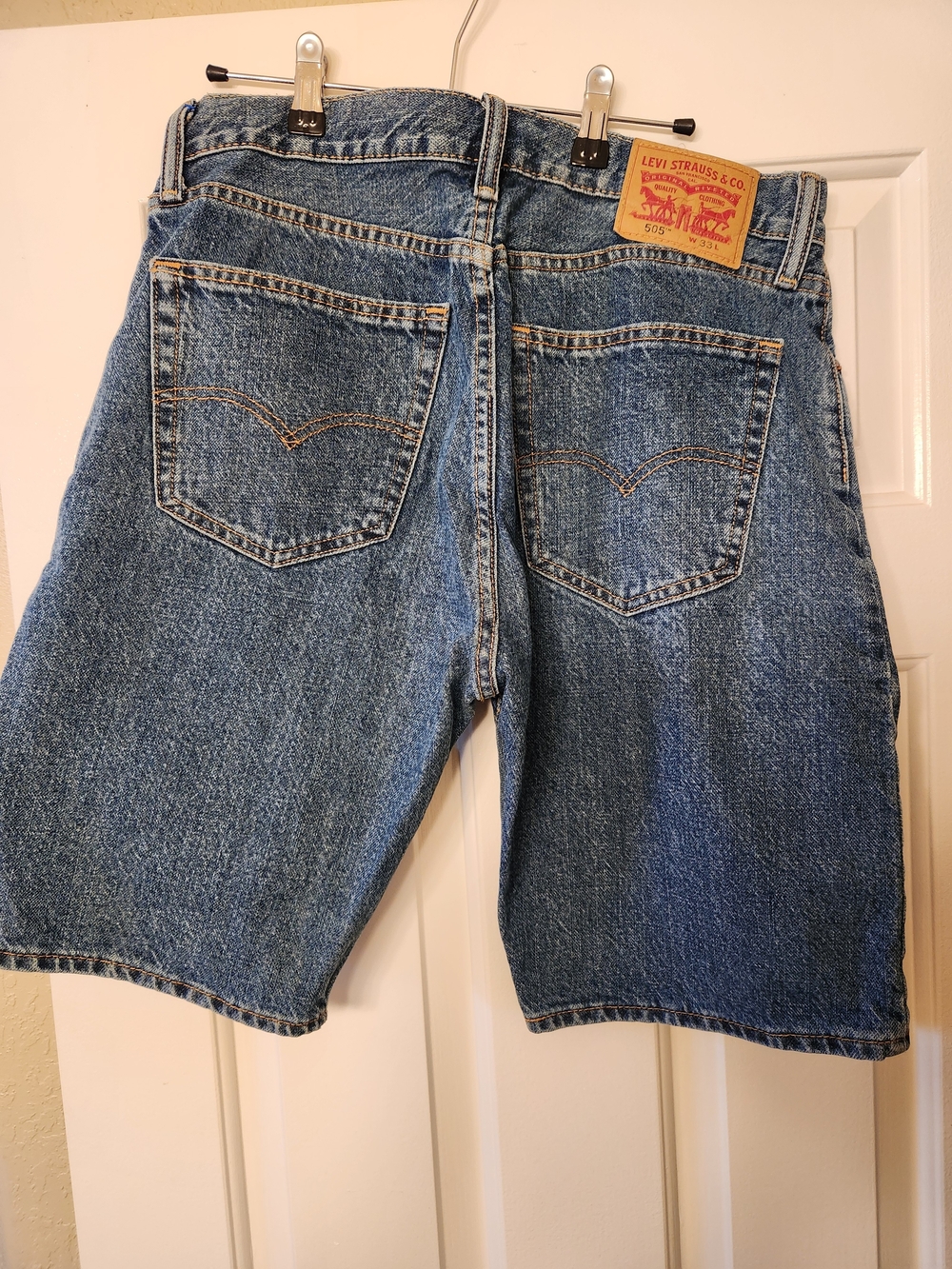 Levi's Men's 505 33 Waist Medium Wash Denim Jean Shorts - Blue